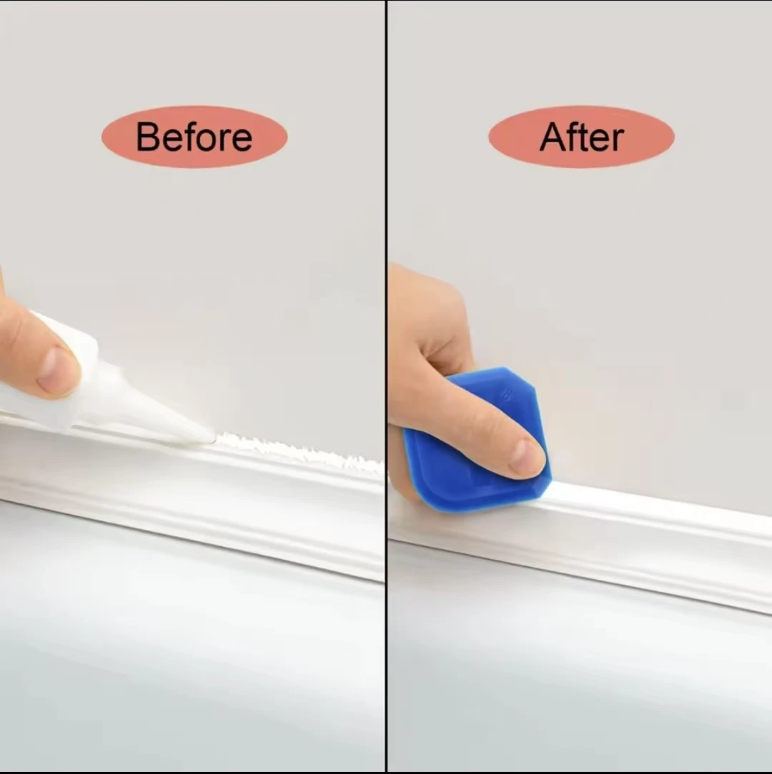 

Versatile Silicone Glass Cement Scraper Cleaning Hand Spatula Tool Finishing Caulking Tools 4pcs Professional Sealant Spreading