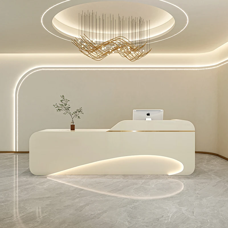 Executive Simple Reception Desks Beauty Salon Minimalist Design Reception Desks Modern Display Mostrador Commercial Furniture