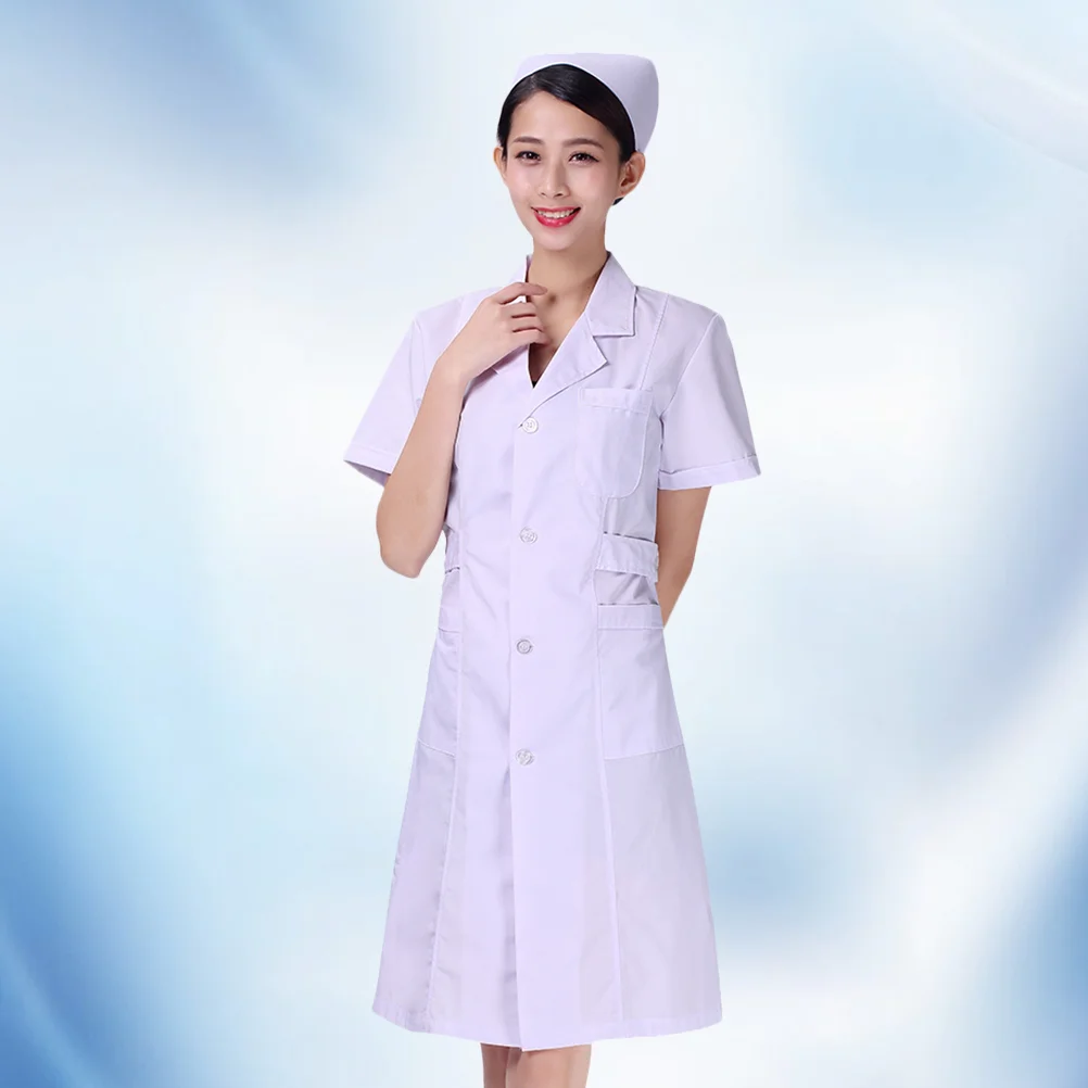 Abrigos de enfermería, uniforme de médico, ropa de trabajo, uniformes médicos, esteticista blanco