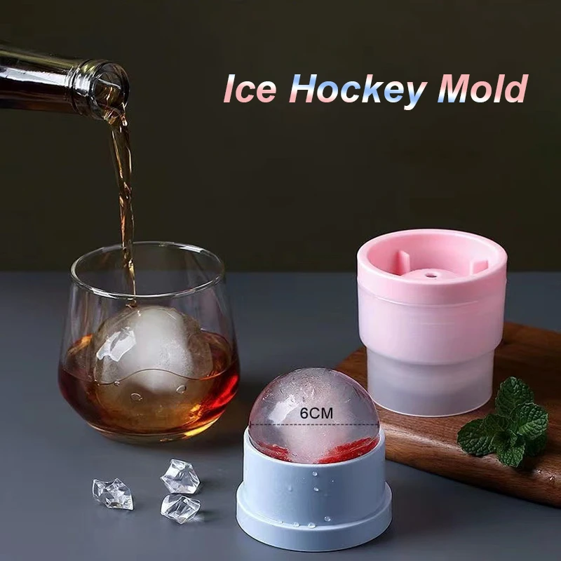 Large Ball Shape Silicone Mold Big Ice Cube Maker For Whiskey Ice Ball Cocktail Drink Ice Hockey Making Mold Party Kitchen Tool