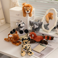 12Styles Cute Cartoon Giraffe Zebra Raccoon Lion Tiger Leopard Zebra Plush Toy Mini Animal Doll Stuffed Decor Gifts Kids ﻿