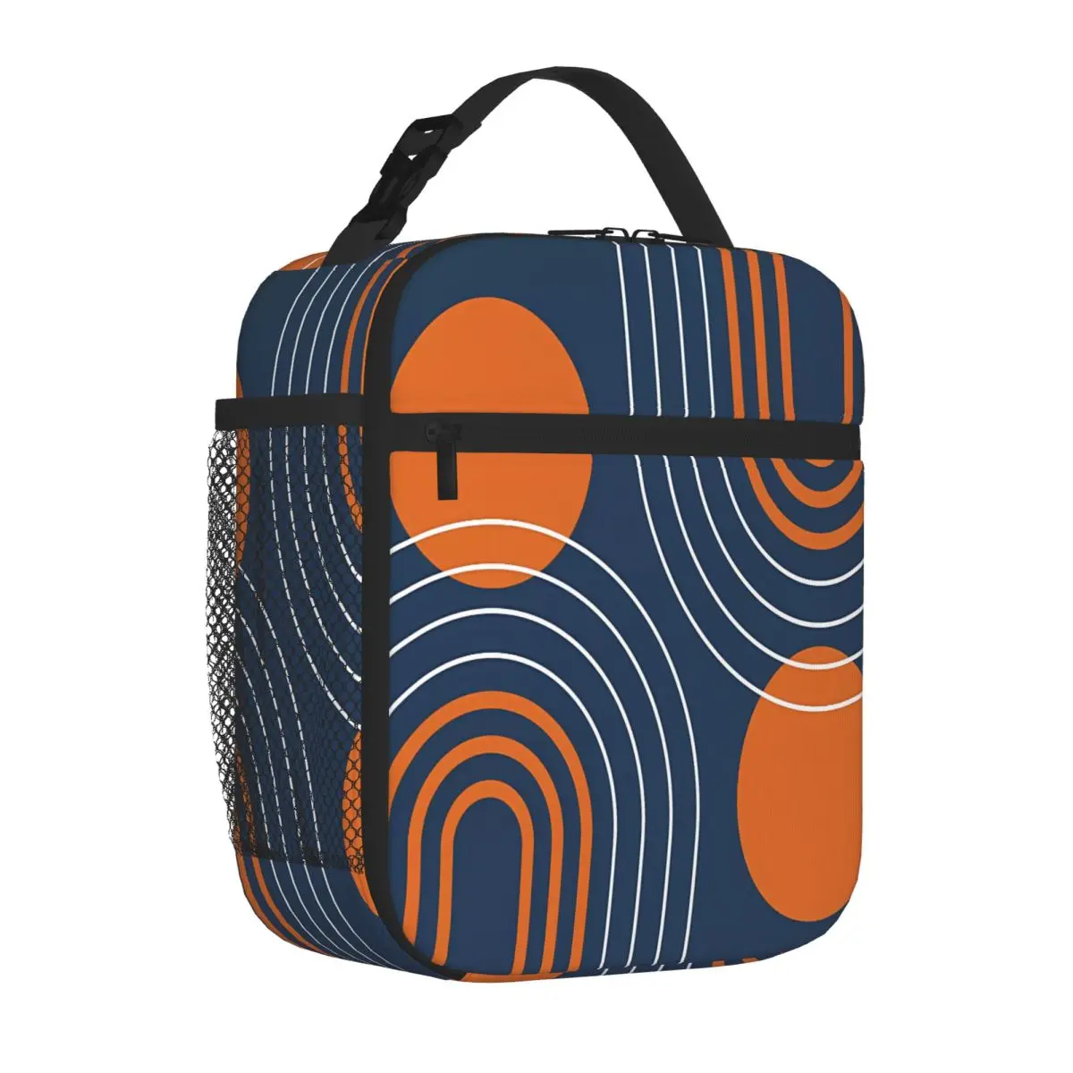 Bestselling Mid Century Modern Geometric 111 In Navy Plant Print Cooler Tote Road Trip Lunch Carrier
