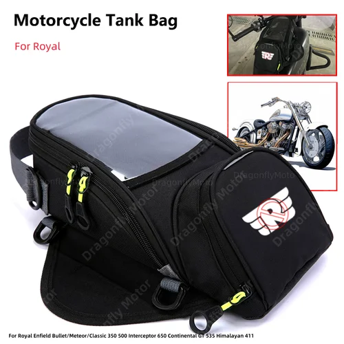Bolsa de combustible para motocicleta, tanque de navegación para teléfono móvil para Royal Enfield Bullet/Meteor/Classic 350 500 Interceptor 650 Continental GT