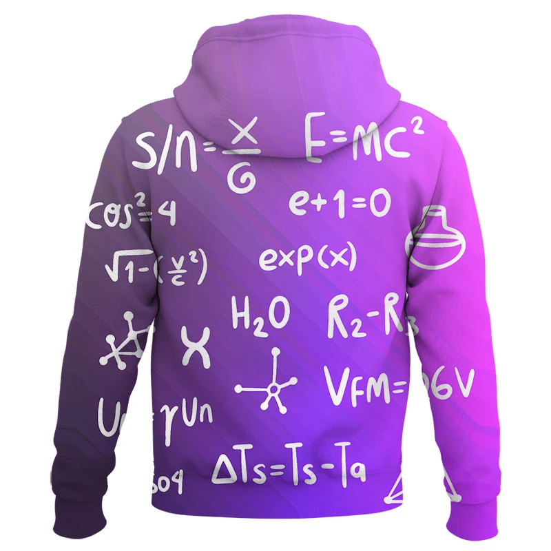 mathematical formula Zipper Hoodies 3D Printed Sweatshirt Men Women Fashion Streetwear Oversized Hoodie Pullover Harajuku Unisex