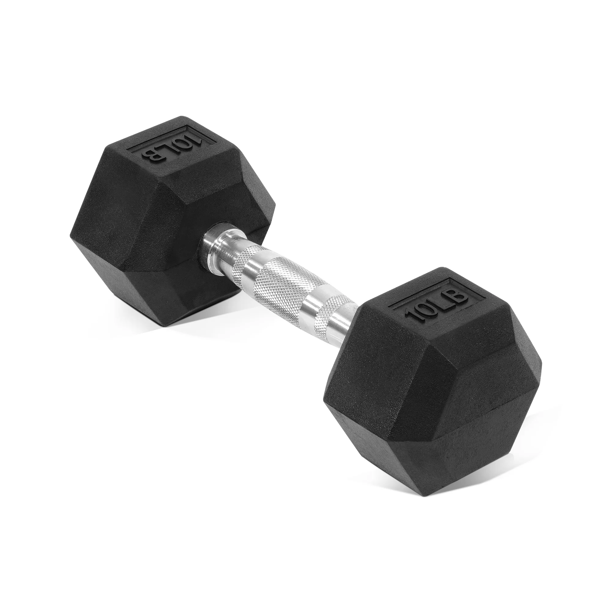 BalanceFrom Hexagon Rubber Coated Dumbbells - Single Dumbbell, Non-Slip Grip, Anti-Roll Design, 10-50 lbs for Home and Gym Workouts