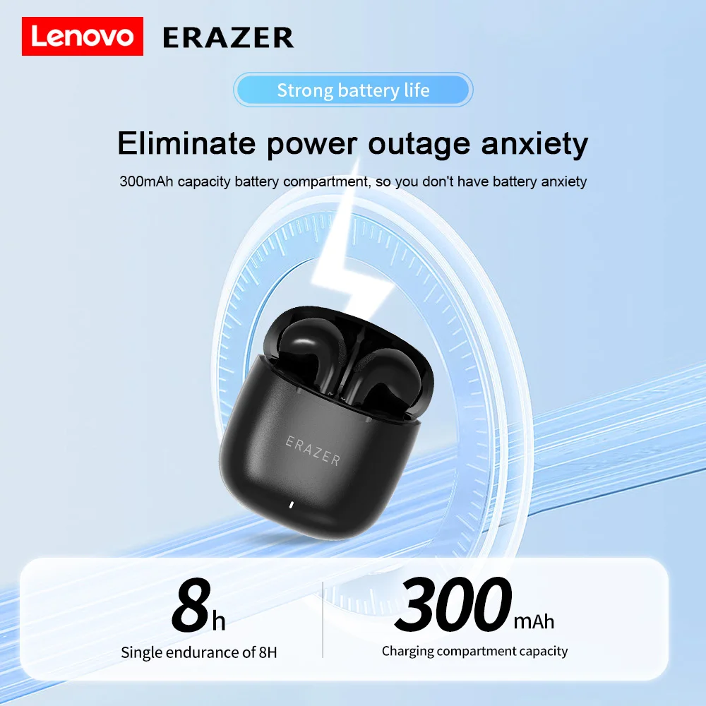 Lenovo ERAZER HT98 Wireless Earphones Noise Reduction Waterproof Headphone Stereo Sound Earbuds 300mAh Battery Life for Using