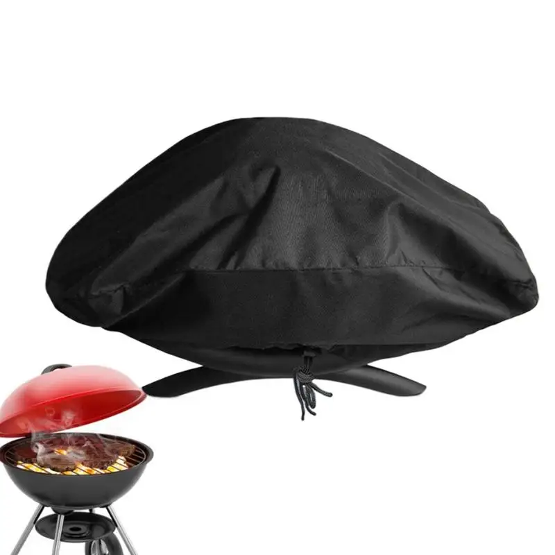 Oxford Cloth BBQ Cover Outdoor Dust Duty Rain Protective Round Multifunctional Barbecue Grill Cover Waterproof GrillStorage Wrap