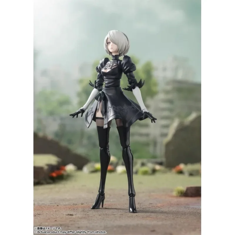 Bandai in Stock Original S.H.Figuarts NieR:Automata Ver1.1a Anime Figure 2B Action Figures Toys for Boys Girls Kids Gifts Model