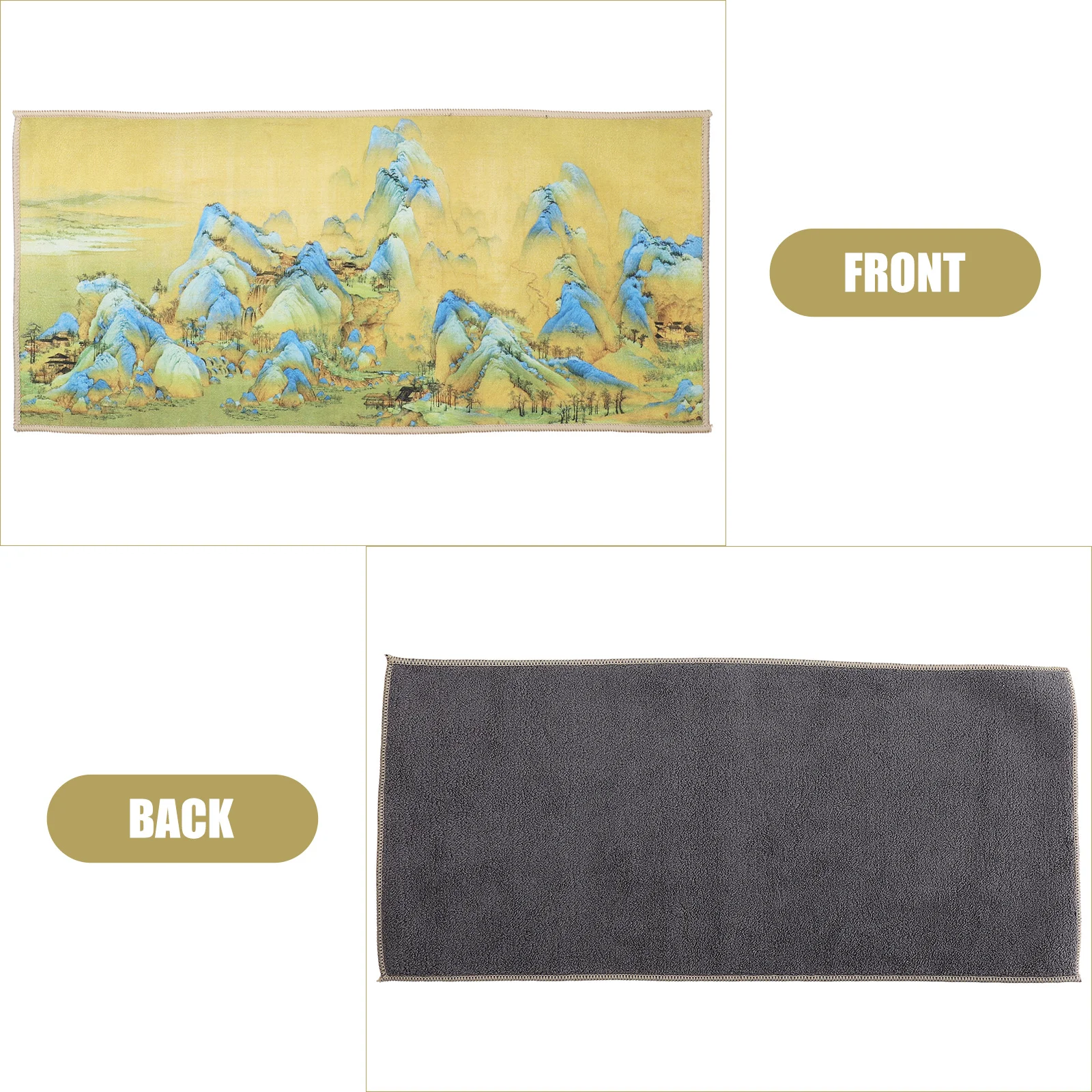 

2pcs Thickened Tea Towel Coral Fleece Chinese Style Multi-Function Kitchen Dish Towel For Teaware Cleaning Absorbent Wiping Rag