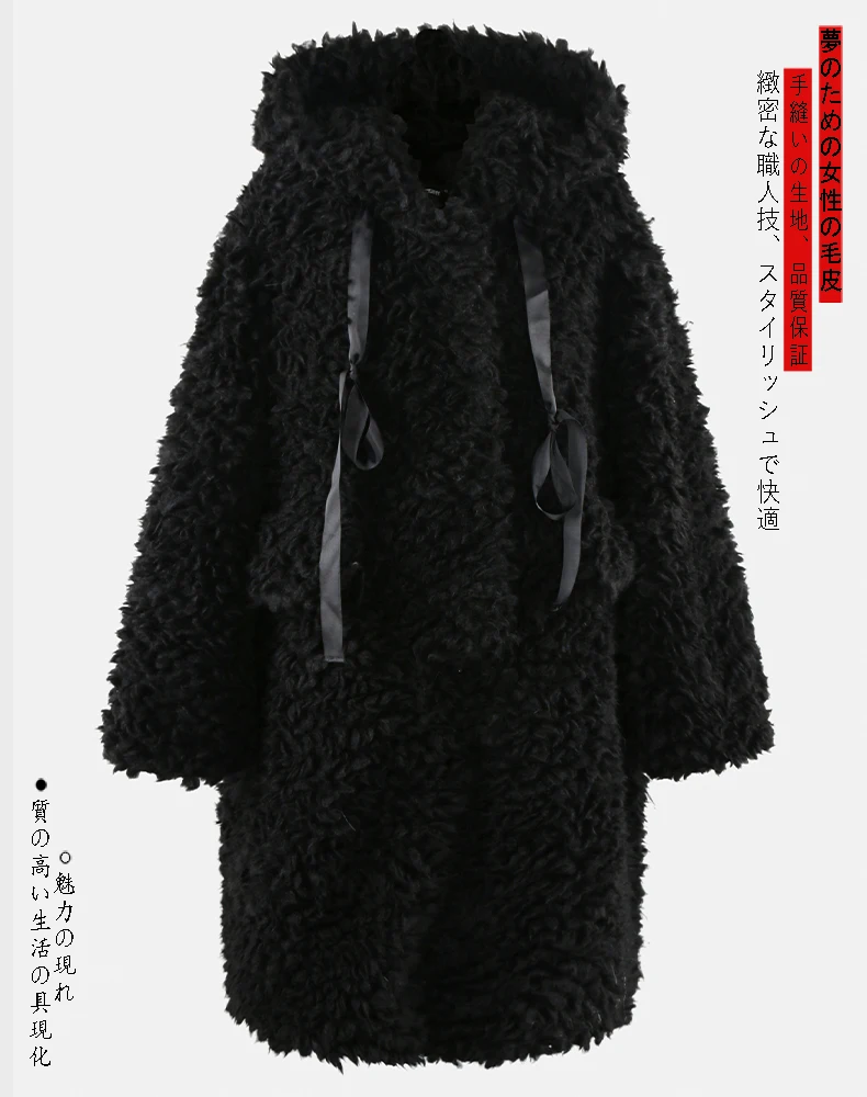 Lautaro Winter Long Oversized Casual Thick Warm Blue Thick Warm Fuzzy Fluffy Faux Fur Coat Women with Hood Zipper Fashion 2023