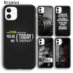 Workout Motivation fitness Gym quotes Phone Case Cover For iPhone 16 15 14 plus XS XR 11 12 mini 13 pro max Fundas