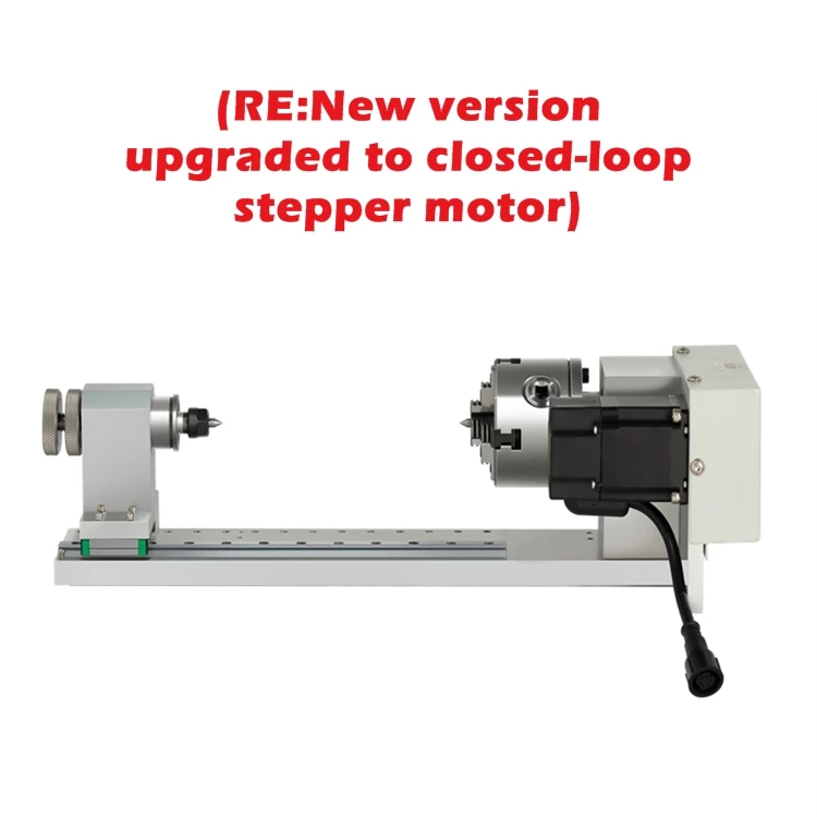LY Slide 4th Axis CNC Engraver Accessories Reduction Ratio: 1: 8 Center Height: 65MM 4 Jaw Chuck Slide Rail Rotation Axis
