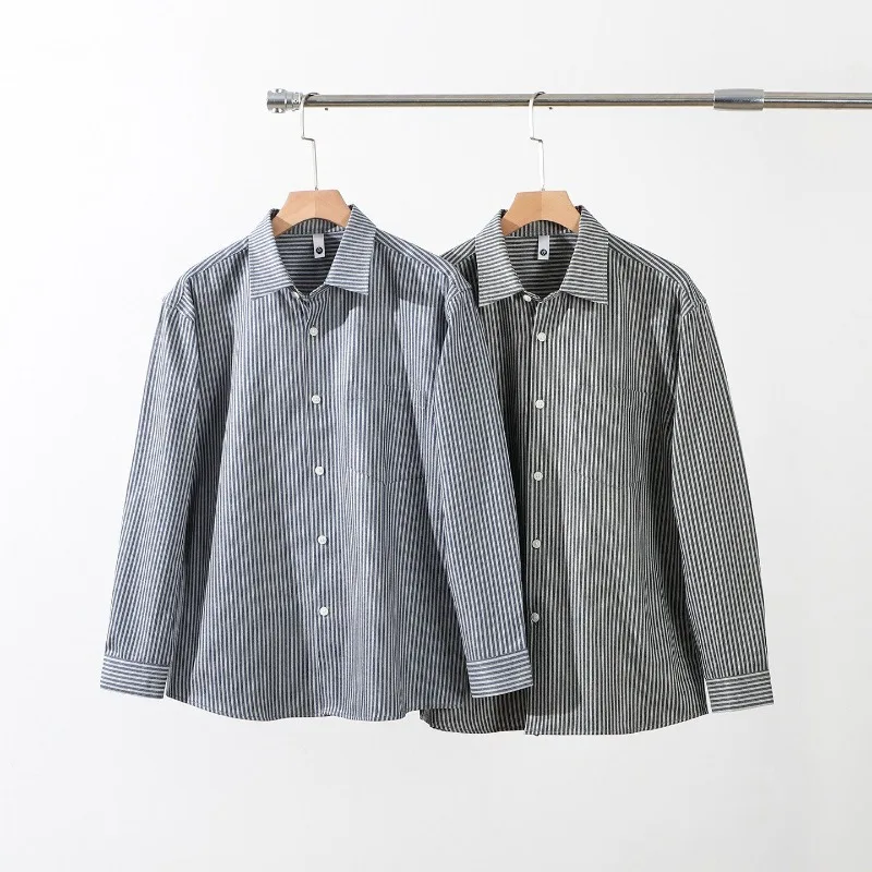 

Classic Striped Long Sleeve Men's Casual Shirt Comfortable Soft Spring Fashionable New Style Youthful Standard Fit Button up