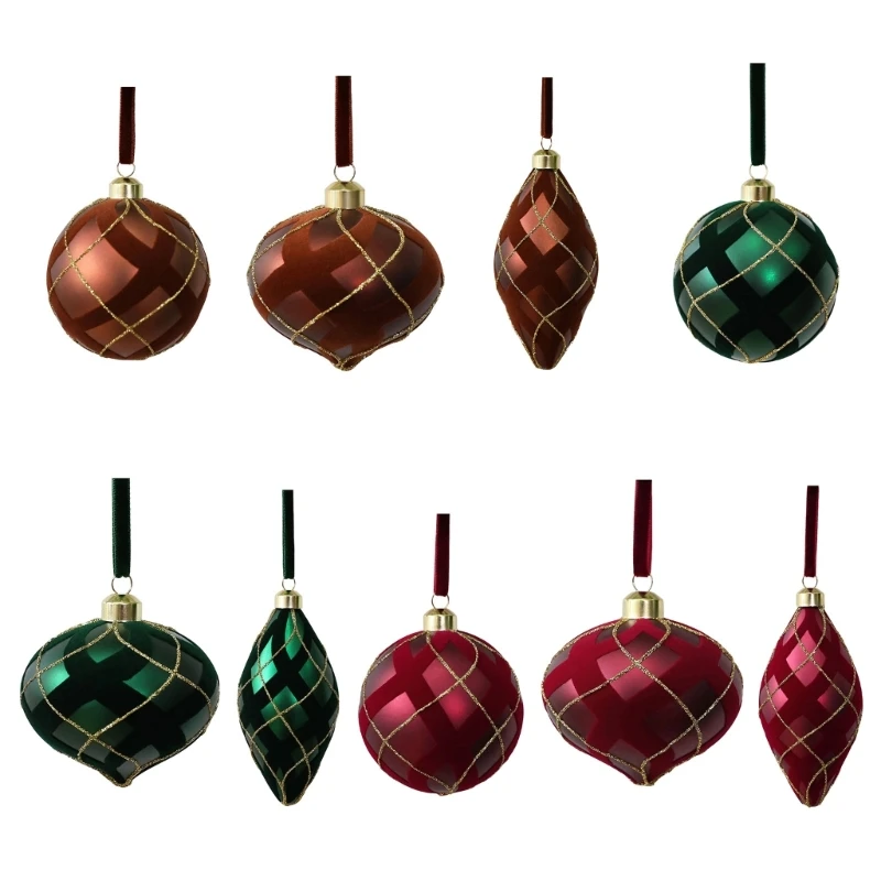 Baumschmuck-Set zum Aufhängen mit Goldverzierung für Feiertage, 3 x – Detail 1
