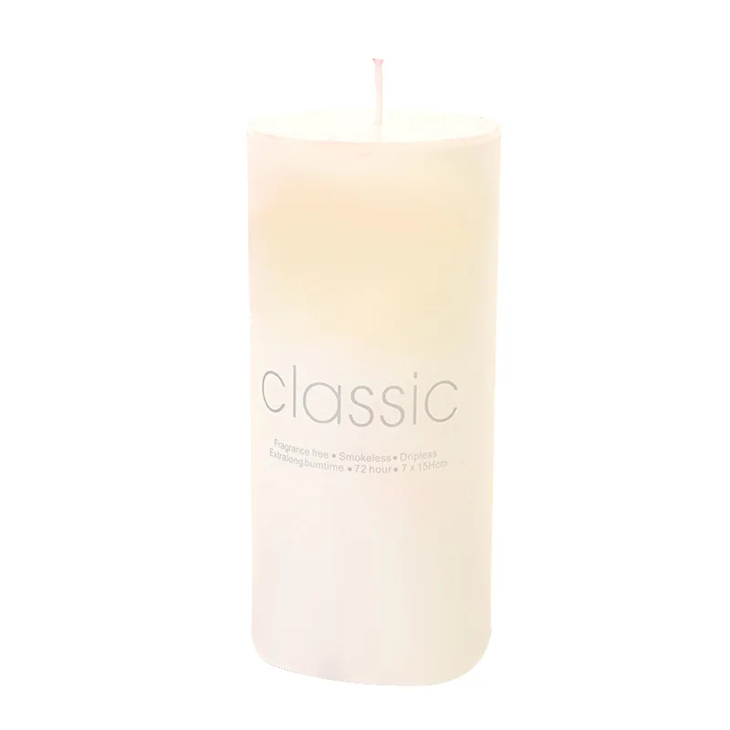 Classic European Ivory White Large Cylinder Candle Smokeless Tasteless Romantic Wedding Hotel Decoration Candle Holiday Supplies