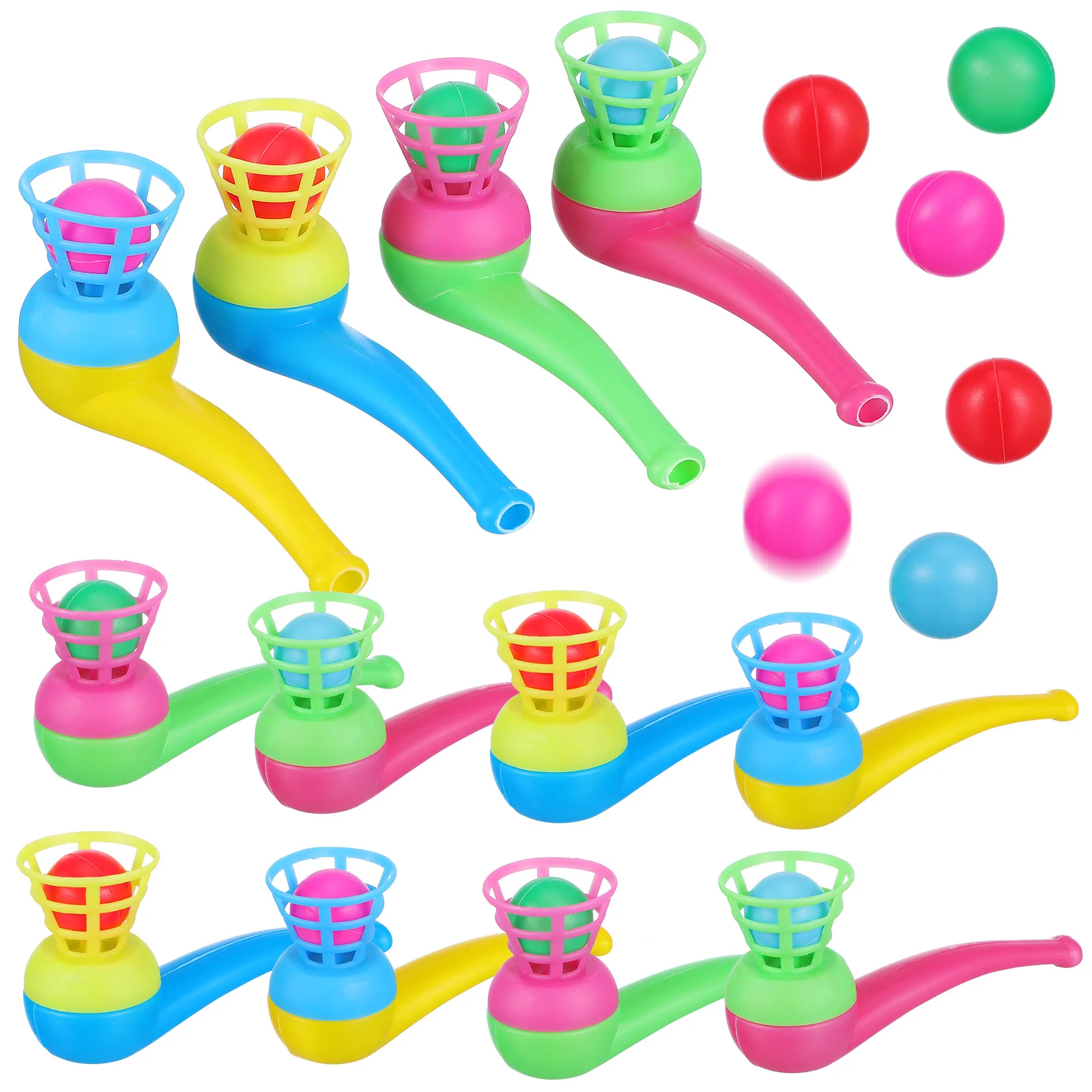 

20 Pcs Toy Excellent Blowing Ball for Boys Blowpipe Premium Material Kids Plastic Toys Balls Fun