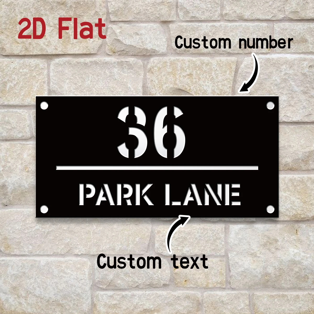 1pc Custom Number&Text  Acrylic Double Layer House Door Number Sign,Address Door Number,for Home,Apartment,Mailbox Street Decor