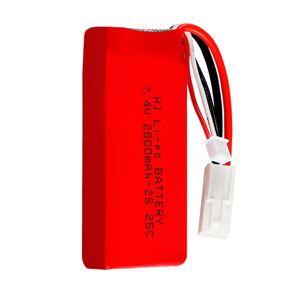 Upgraded 7.4V 2800mAh 2S 25C Replacement Lipo Battery EL-2P Plug for Feilun FT009 RC Boat Spare Parts 7.4V High Capacity battery