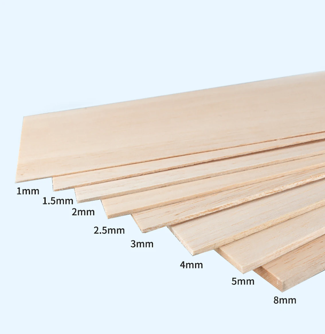 Rectangular Wood Sheet 0.75/1/1.5/2/8mm*310*100mm Solid Wooden Board DIY Model Material Crafts Decoration Making Parts