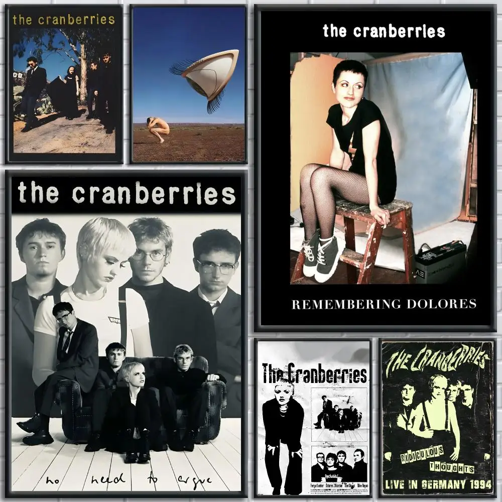 Vintage Band T-The CranberriesS Poster HD Self-Adhesive No Residue After Removal Ideal for All Kinds of Wall Decor