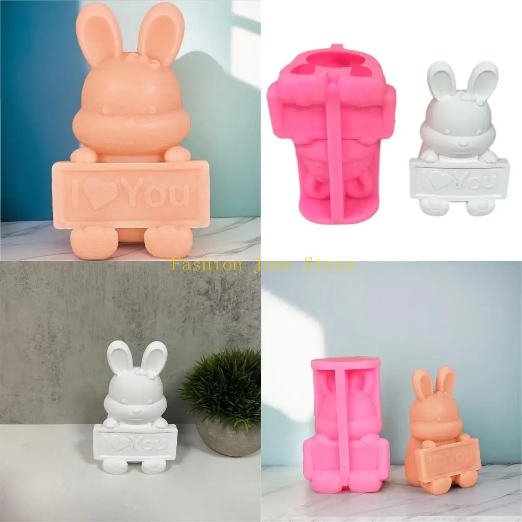 

N5KA Delicate Rabbits Handheld Sign Mould Sturdy Silicone Rabbits Love Sign Mold For Couples Friend and Enthusiasts
