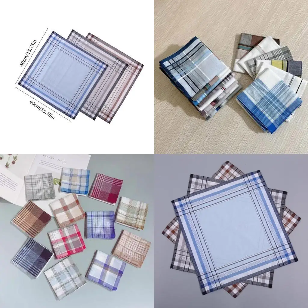 

R1WE Cotton Scarf Handkerchief Towel for All Age Big Bandanas Turban Towel Facecloth Women Men Sweat Wipe Towel Accessories