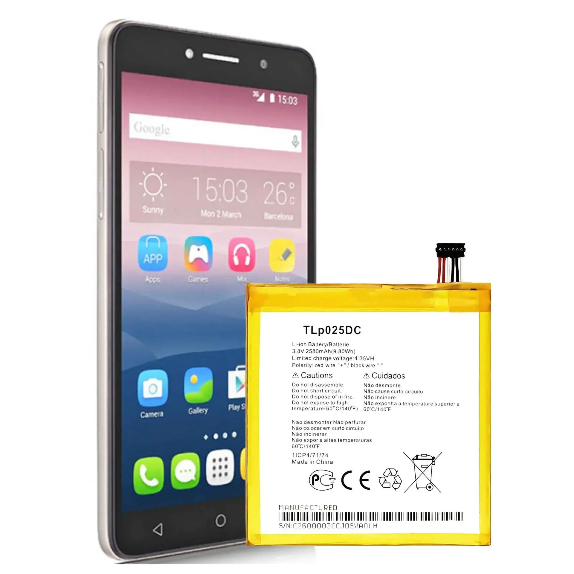 TLp025DC Высококачественная сменная батарея для Alcatel Pixi 4 6.0 OT-8050 8050E 8050D 9001 9001X 50980. Новейшие аккумуляторы.