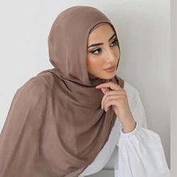 Moda modalne hidżab Rayon bawełniane szale muzułmańskie hidżaby dla kobiet zwykły szalik duży rozmiar chustka na głowę islamski turban z pałąkiem na głowę 190*85cm