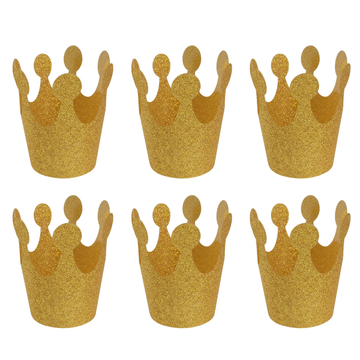 

12pcs Birthday Party Glitter Hats Birthday Crown Hats Party Decoration Crowns Supplies for Kids Adults (Golden)