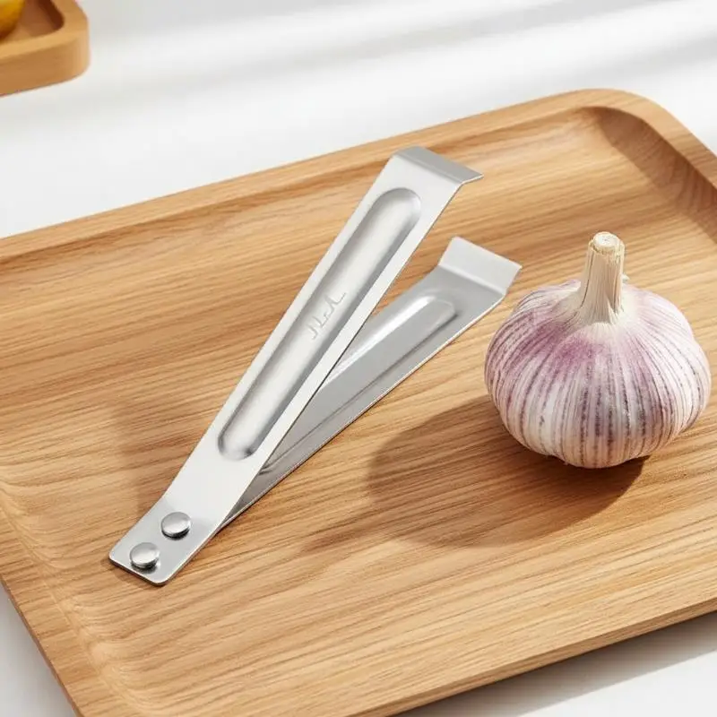 Stainless Steel Garlic Peeling Clip Ergonomic Design One Piece Structure For Home Kitchen Restaurant Daily Cooking
