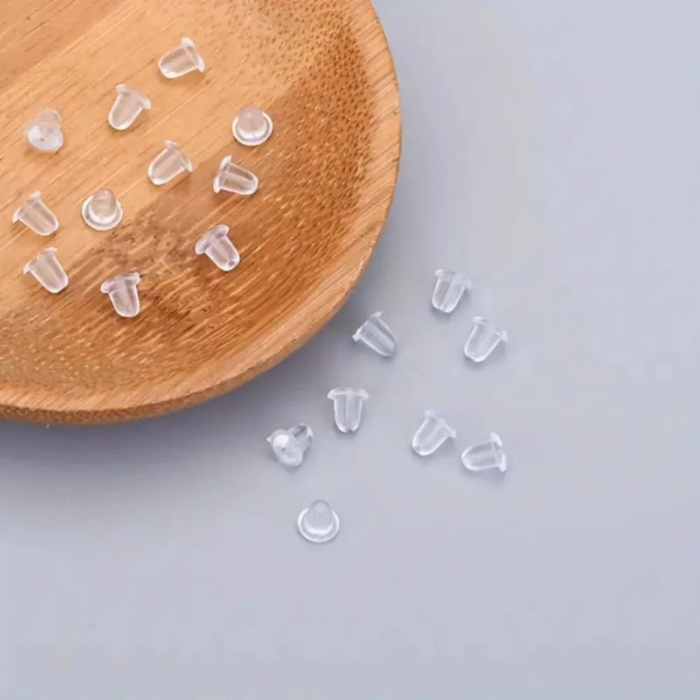 100pcs/lot Earrings Jewelry Accessories Bullet Plastic Ear Plugging/blocked,Earring back,DIY JKC Store