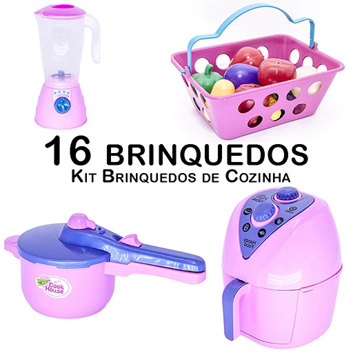 Children's Kitchen Electro Panelinha Market Fruit Vegetable 16 PCs