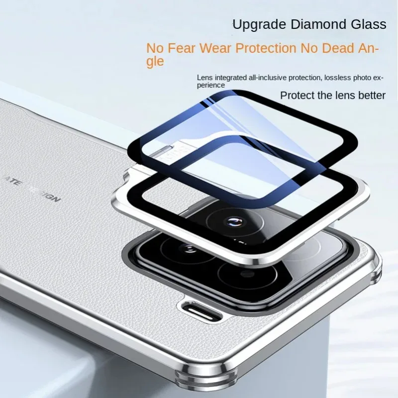 Luksusowe skórzane etui z metalowym uchwytem na obiektyw dla Xiaomi 15 Pro 15 Ultra Shockproof Bumper Protective Cover Xiaomi Mi 15Pro — zdjęcie produktu 2