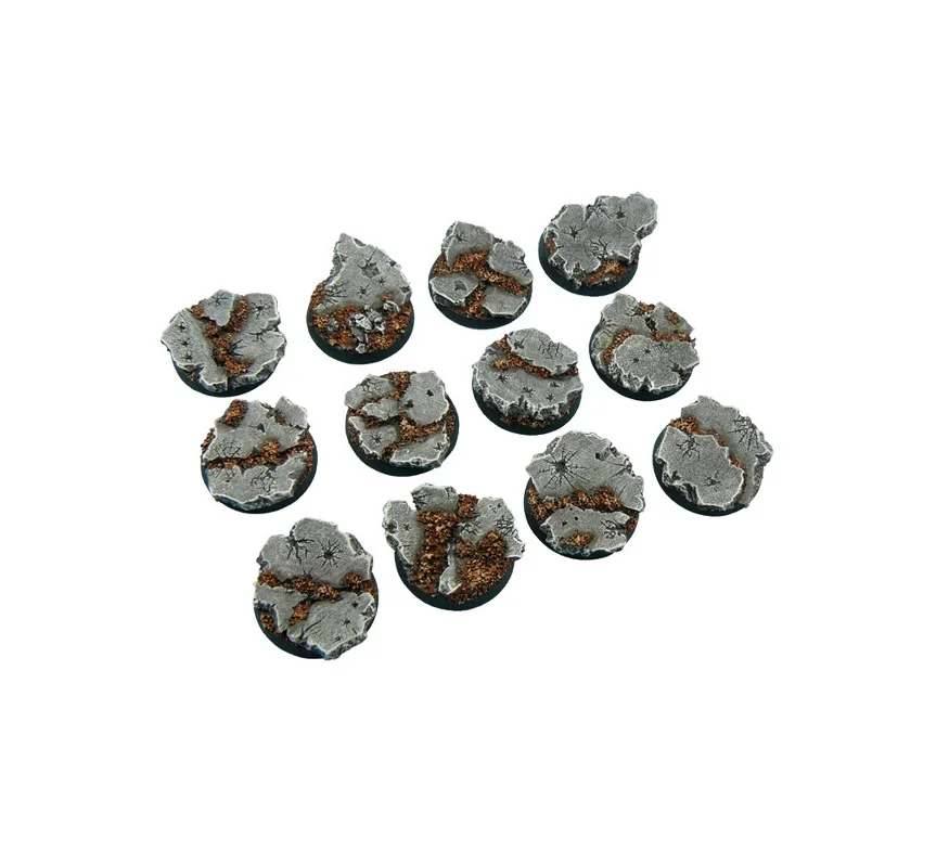 32mm, 25mm, Textured Bases Wargame, Miniatures, Ruins Base, Terrain, TRPJ, Pathfinder, Infinity, Gamemat, Hobby Accessories