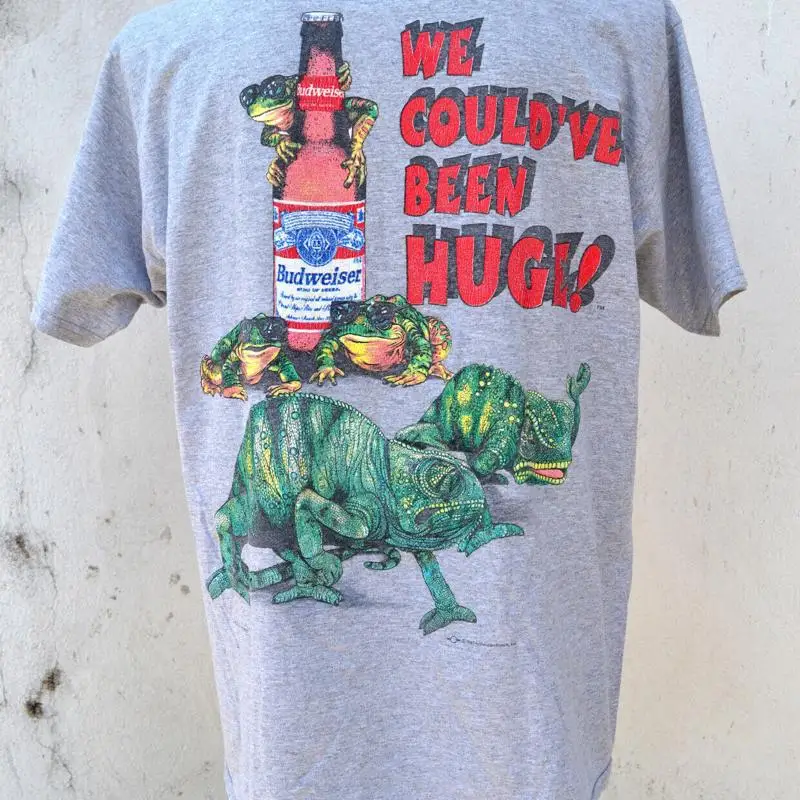 

Budweiser Beer T Shirt We Could'Ve Been Huge Preowned Sz Large Vtg 1997 Lizards