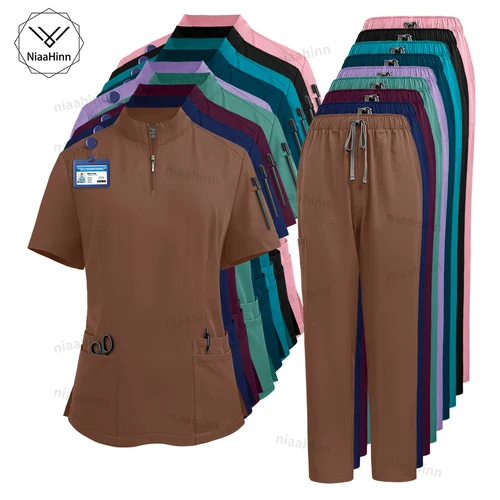 Niaahinn-uniformes quirúrgicos para mujer, ropa médica multicolor, veterinaria, para mascotas, Hospital, clínica Dental, Ropa de Trabajo, superventas