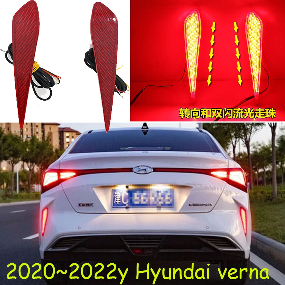 2020~2022y Car Bumper Tail Light Verna Taillight Solaris Reversing Brake LED Car Accessories Taillamp Verna Fog Light