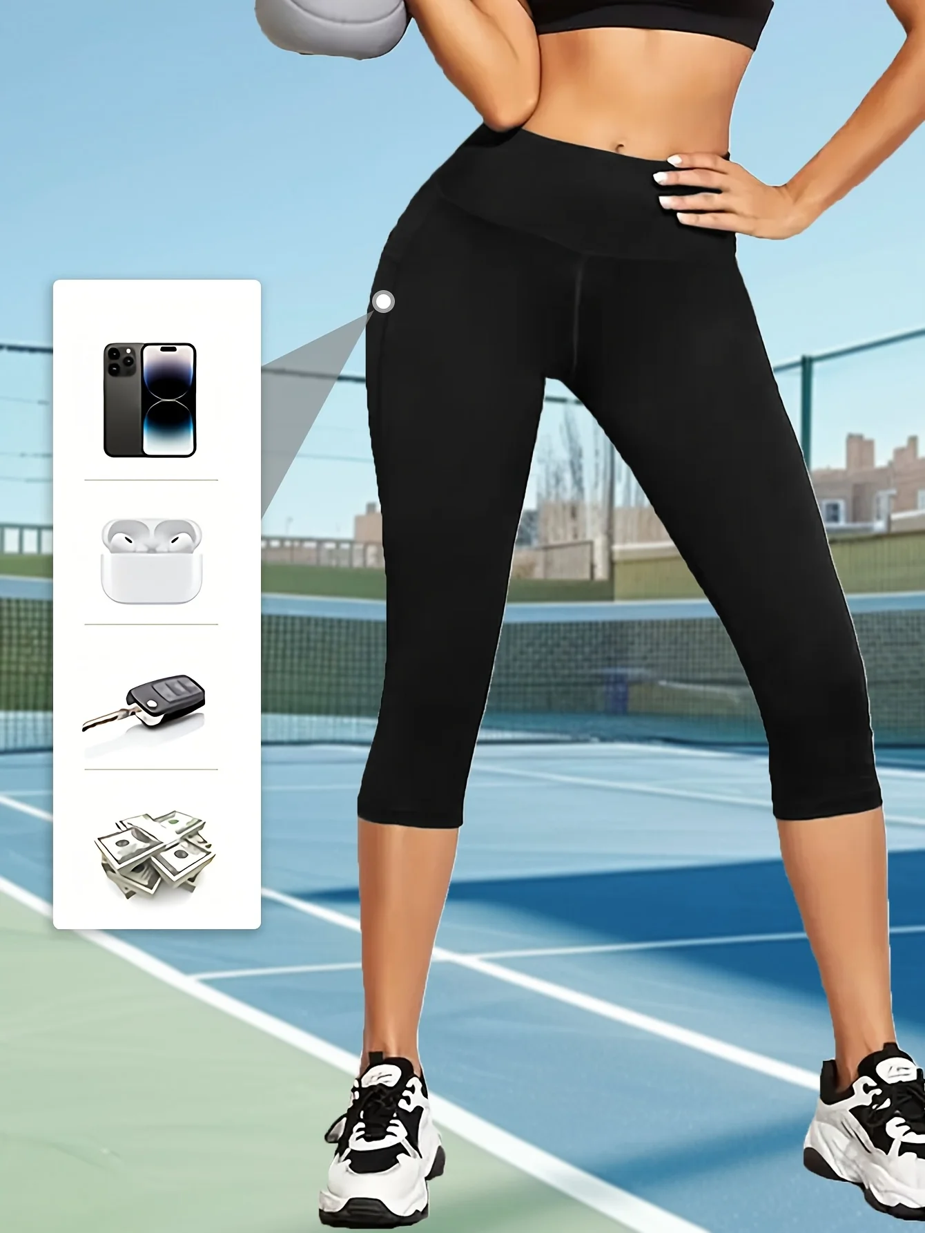 Leggings de cintura alta para mujer, bolsillos únicos de doble cara, leggings deportivos ajustados, adecuados para fiestas y deportes al aire libre