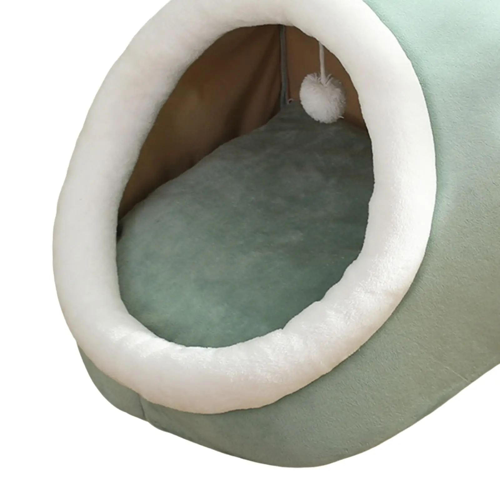 Cute Kennel Pad with Hanging Toy Furniture Anti Slip Basket Dog Soft Warm Comfortable Cave Bed Pet House Nest for Kitten Rabbit