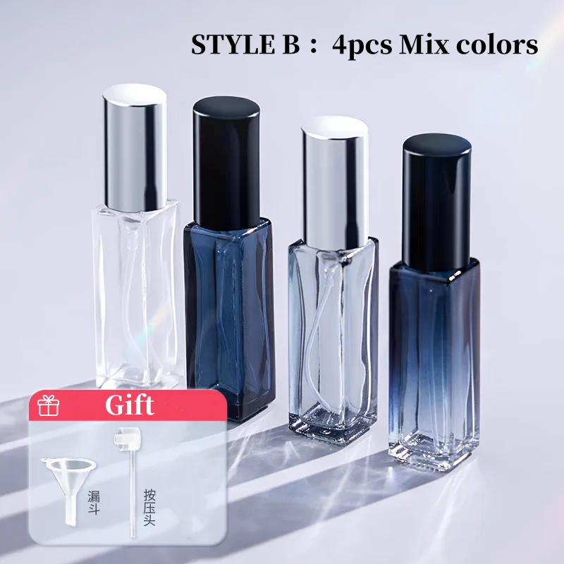 4PCS 10/20ml High Quality Perfume Spray Bottle Empty Glass Parfum Atomizer Travel Cosmetic Bottl Sample Vials Refillable Mini