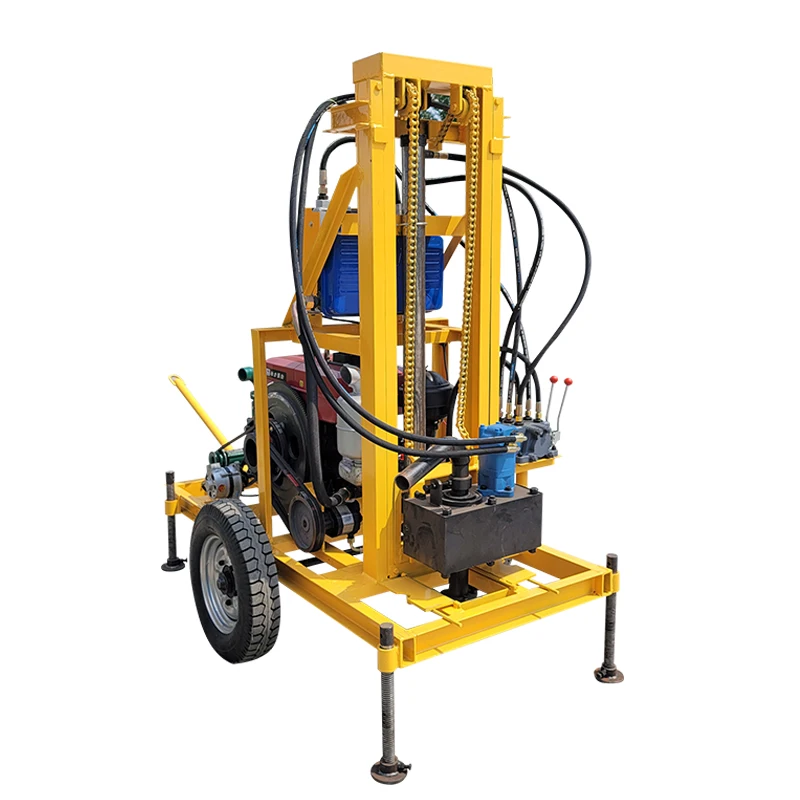 Impianto di perforazione per pozzi d'acqua con motore diesel portatile personalizzabile 22HP 25HP 30HP 100m 150m profondità attrezzatura per la perforazione di pozzi d'acqua domestici