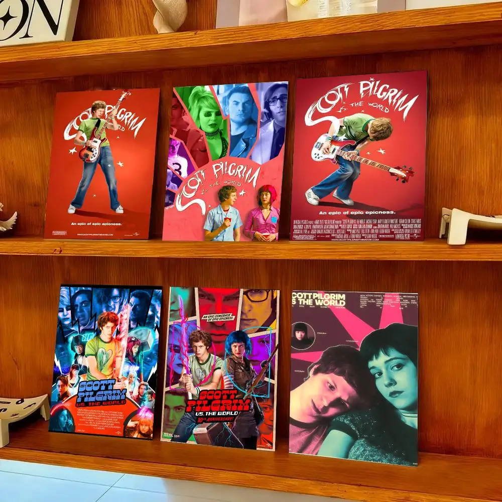 Movie Scott Pilgrim VS The World Poster HD Self-adhesive Waterproof Paper Sticker Suitable For Living Rooms Bedrooms Home Decor
