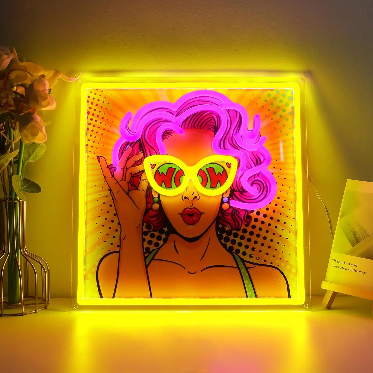 علامة نيون جميلة للفتيات لديكور الحائط، علامة إضاءة LED قابلة للتعتيم USB لغرفة النوم، ديكور نادي الحفلات، هدية عيد الميلاد وأعياد الميلاد #1