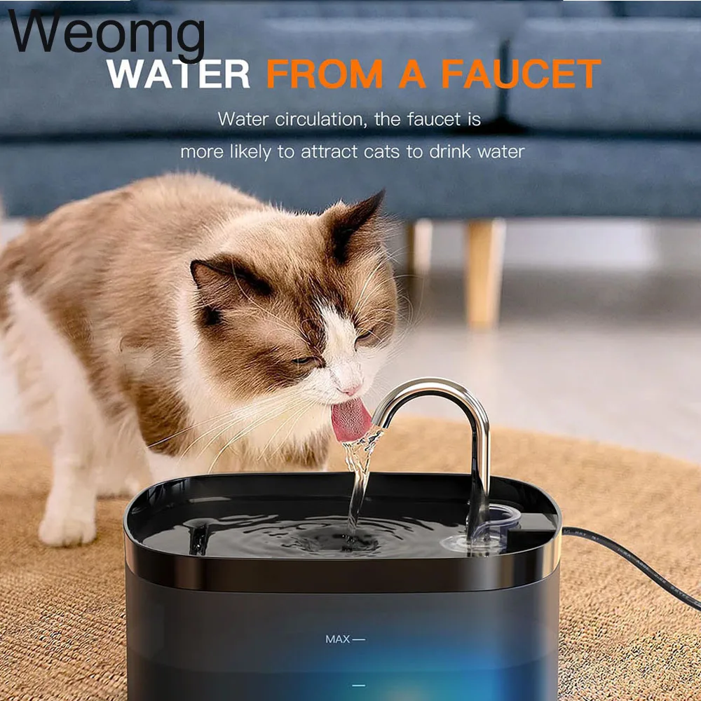 2.5L 5V USB Automatic Cat Dog Water Fountain With Faucet Dog Water Dispenser Transparent Filter Drinker Pet Sensor Drinking Bowl