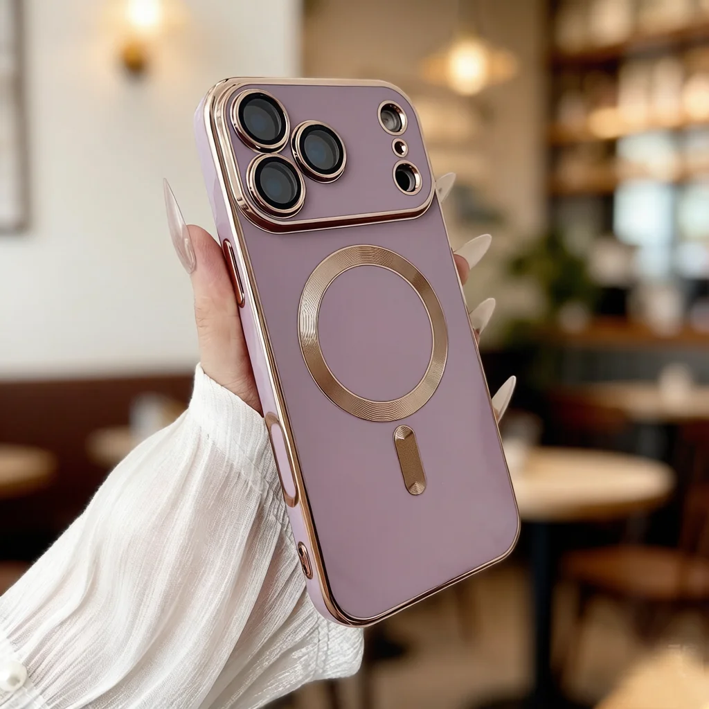 

6D Magnetic Phone Case For iPhone 17 16 15 Pro Max For MagSafe Wireless Charging Cover For iPhone 14 13 Shockproof Cover