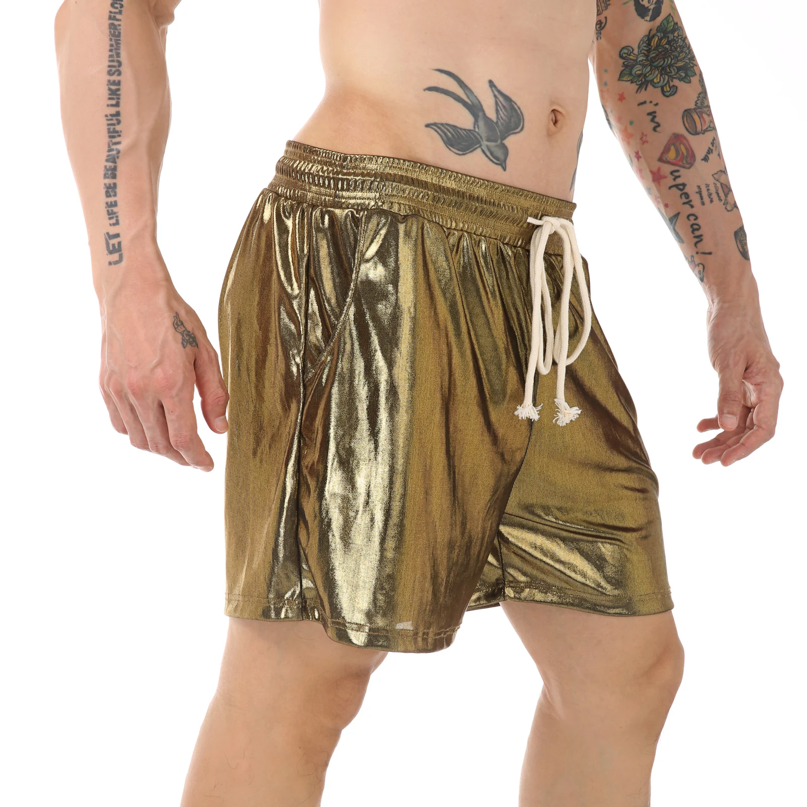 Männer Lose Sport Shorts Mann Lauf Boxer Ultra Dünne Fitness Gym Kurze Hosen Sommer Shinny Quick Dry Freizeit Jogginghose Böden – Detail 3