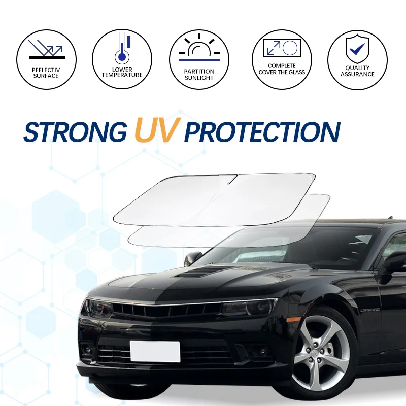 Car Windshield Sun Shade For Chevrolet Camaro Sunshade Summer Visor Protector Foldable Blocks UV Rays Protection Accessories