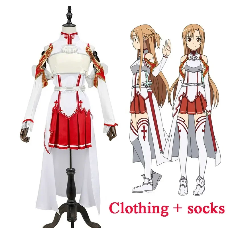 

Role-playing Suit For Asuna Cosplay Sword Art Online Cosplay SAO Asuna Battle Suit Set Full Halloween Uniform Fancy Dress Adult