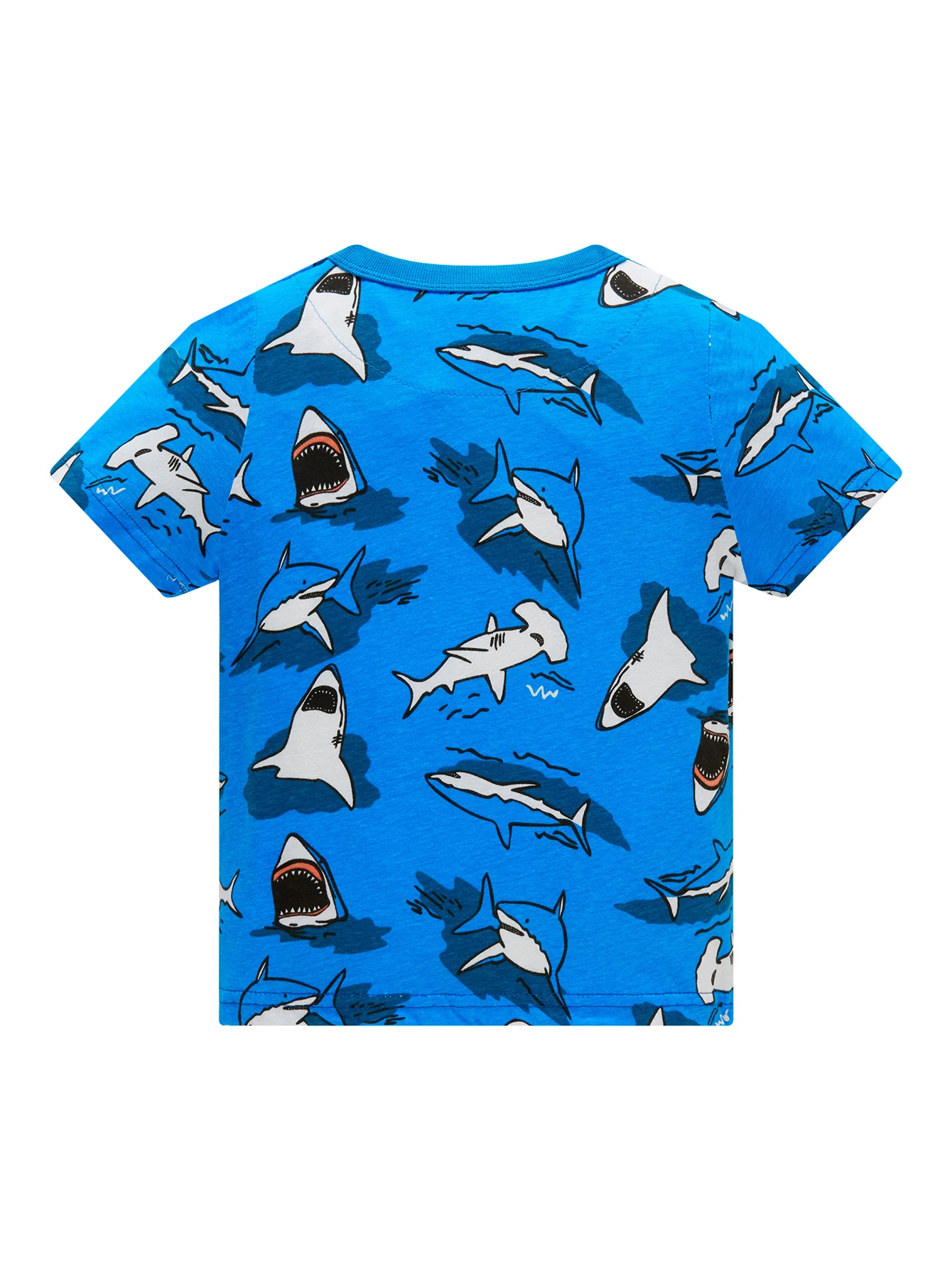 Jungen-Pyjama-Set aus 100 % Baumwolle, Cartoon-Haifisch, voll bedruckt, leicht, atmungsaktiv, Sommer-Pyjama-Shorts-Set für Kleinkinder von 1–8 Jahren – Detail 5