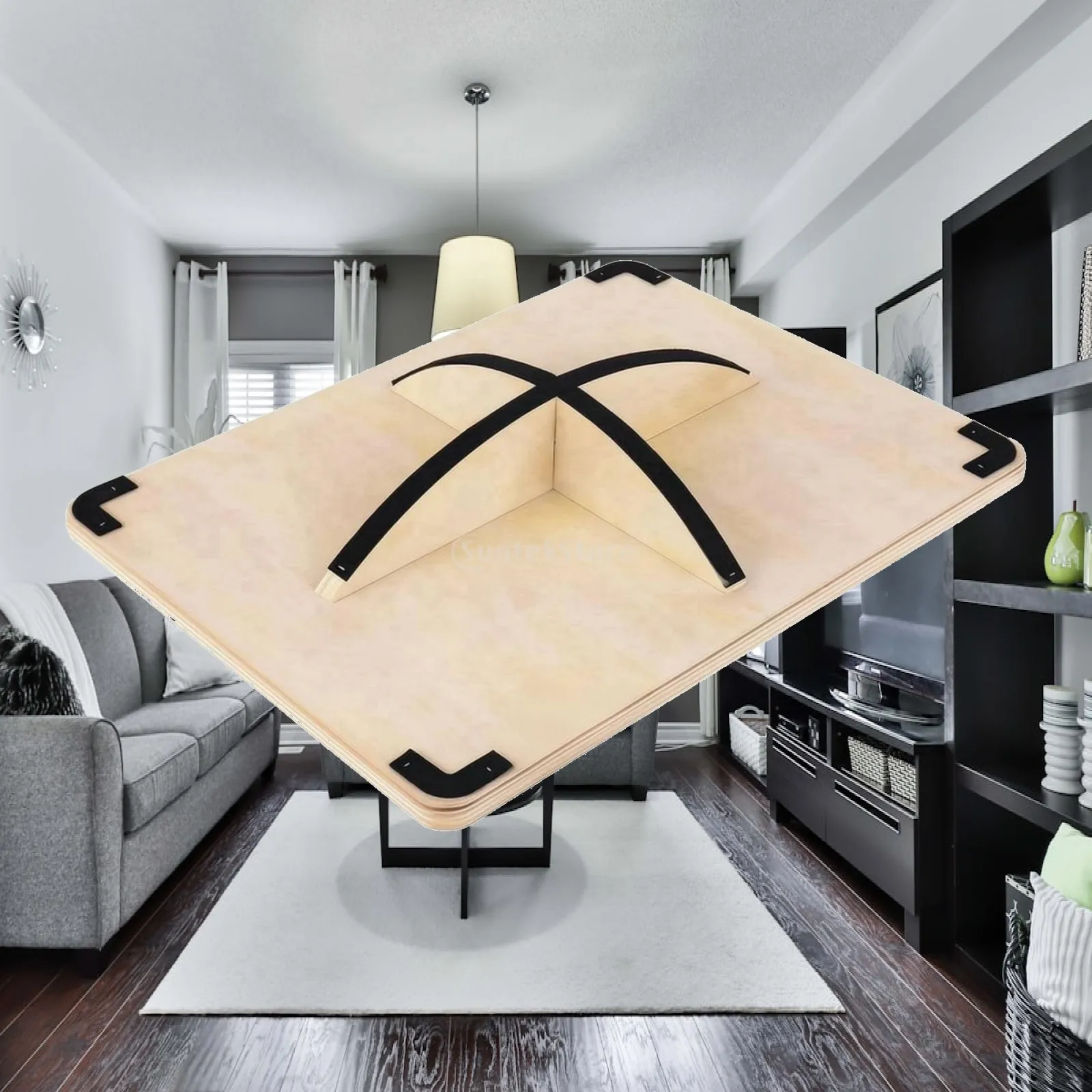 Pine Wood Yoga Balance Board Portable Standing Trainer Non Slip Wooden Board for Coordination Flexibility and Home Gym Exercise